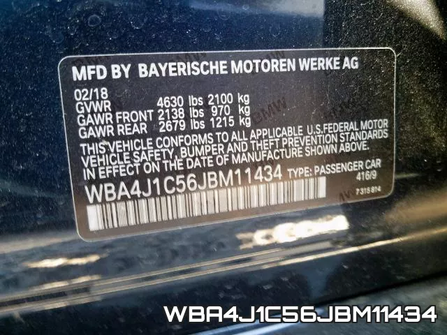 WBA4J1C56JBM11434 фото 2