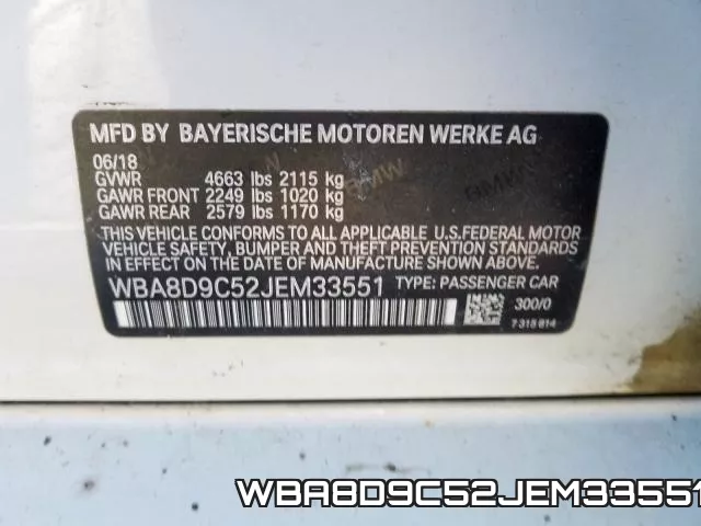 WBA8D9C52JEM33551 фото 2