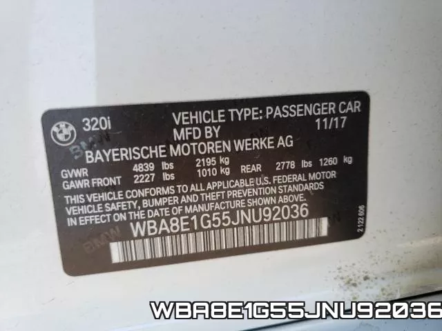 WBA8E1G55JNU92036 фото 2