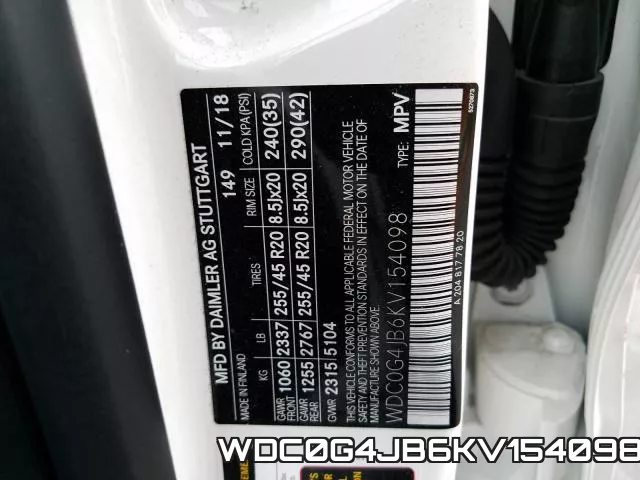WDC0G4JB6KV154098 фото 2