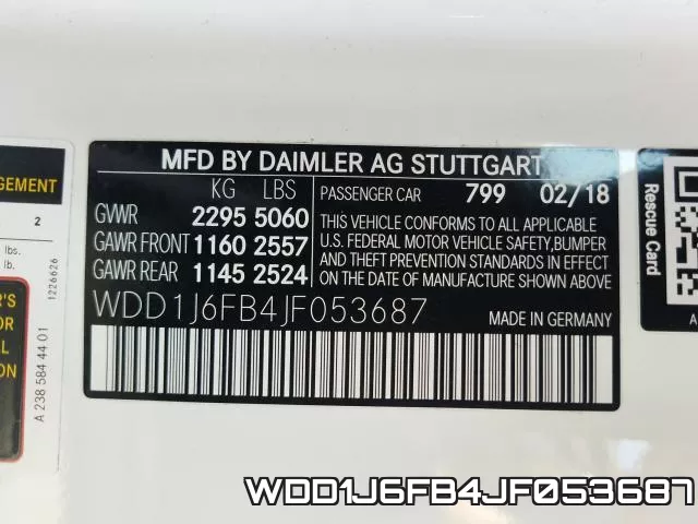 WDD1J6FB4JF053687 фото 2
