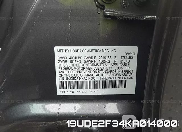 19UDE2F34KA014000 фото 10