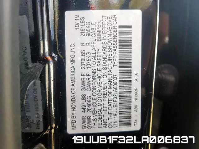 19UUB1F32LA006837 фото 2