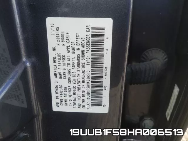 19UUB1F58HA006513 фото 2