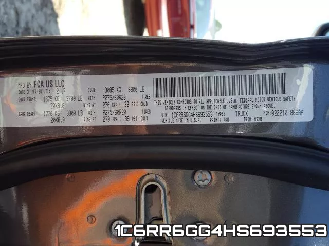1C6RR6GG4HS693553 фото 2