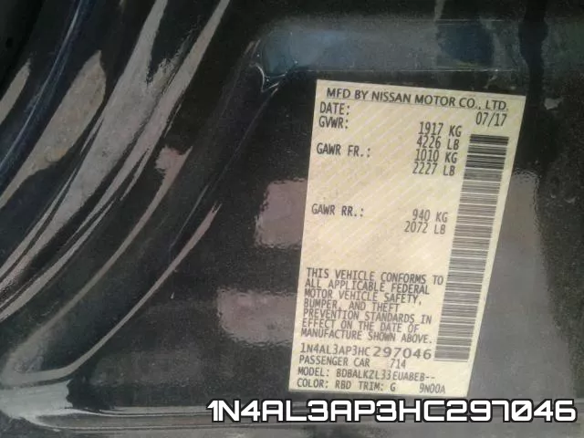 1N4AL3AP3HC297046 фото 2