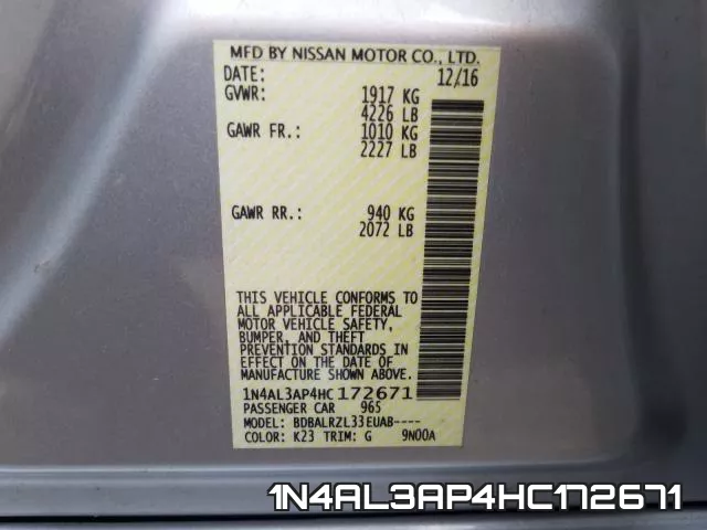 1N4AL3AP4HC172671 фото 2