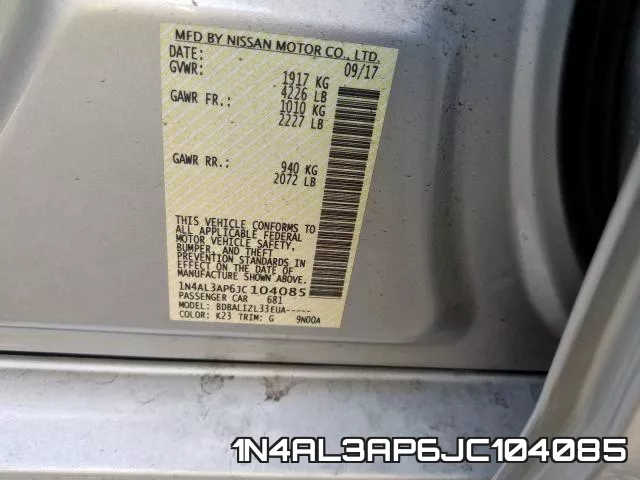 1N4AL3AP6JC104085 фото 2
