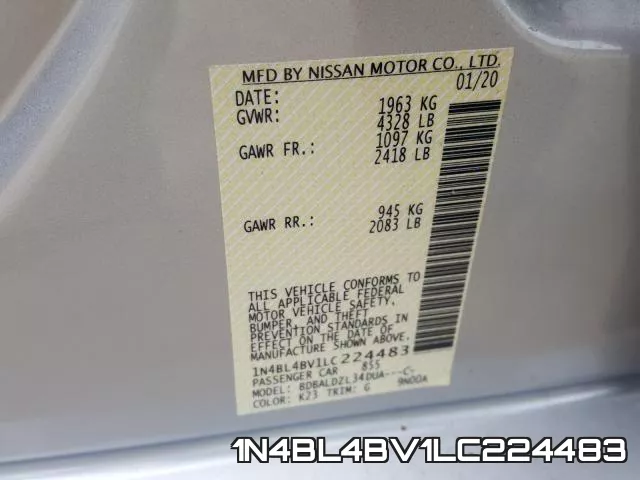 1N4BL4BV1LC224483 фото 2