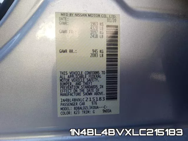 1N4BL4BVXLC215183 фото 2