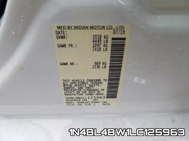1N4BL4BW1LC125963 фото 2