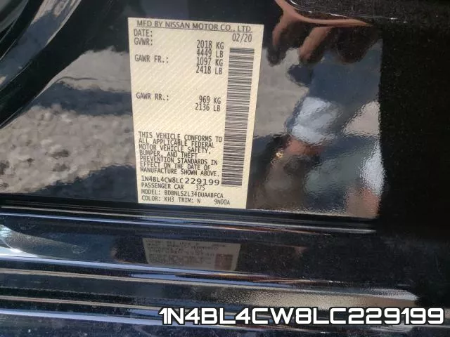 1N4BL4CW8LC229199 фото 2