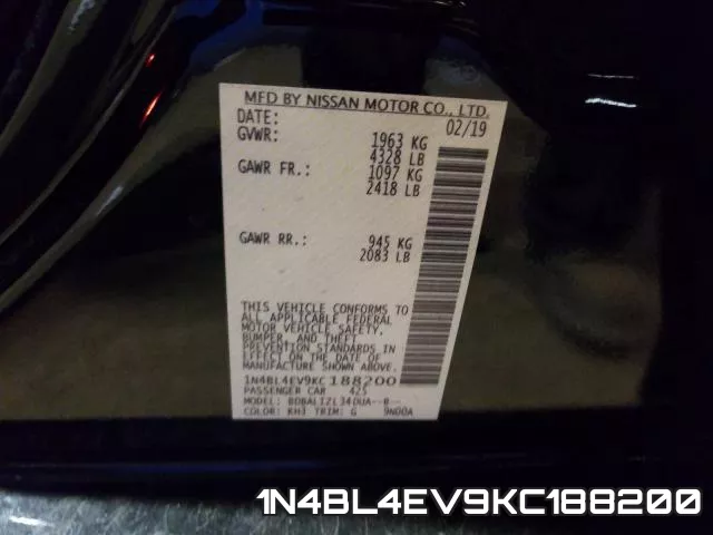 1N4BL4EV9KC188200 фото 2
