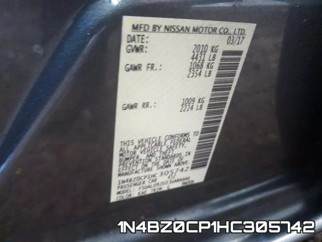 1N4BZ0CP1HC305742 фото 2