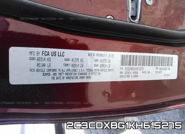 2C3CDXBG1KH615275 фото 10