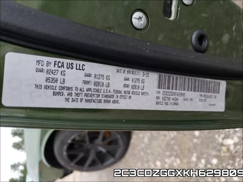 2C3CDZGGXKH629809 фото 2