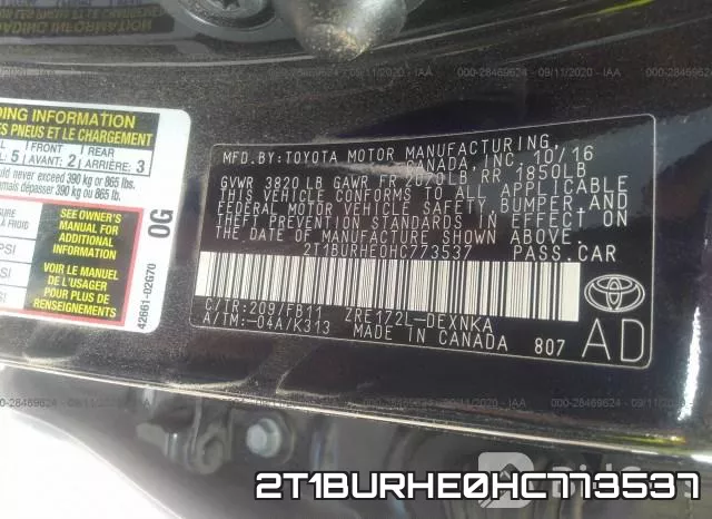2T1BURHE0HC773537 фото 10