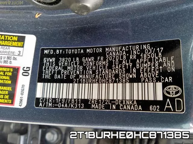 2T1BURHE0HC871385 фото 2