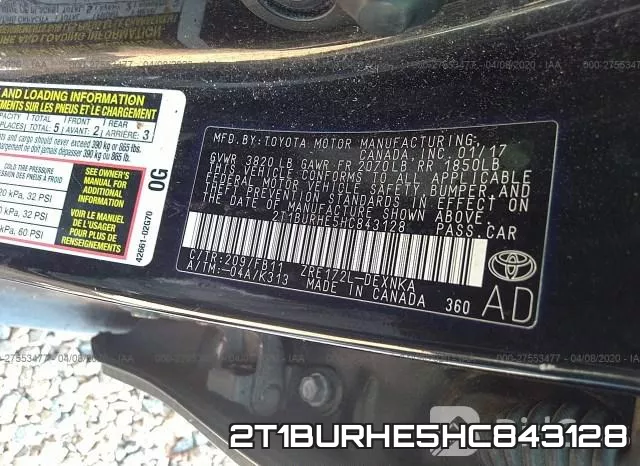 2T1BURHE5HC843128 фото 10