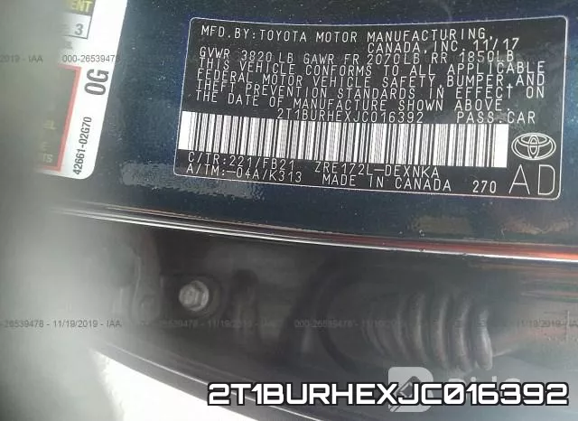 2T1BURHEXJC016392 фото 10