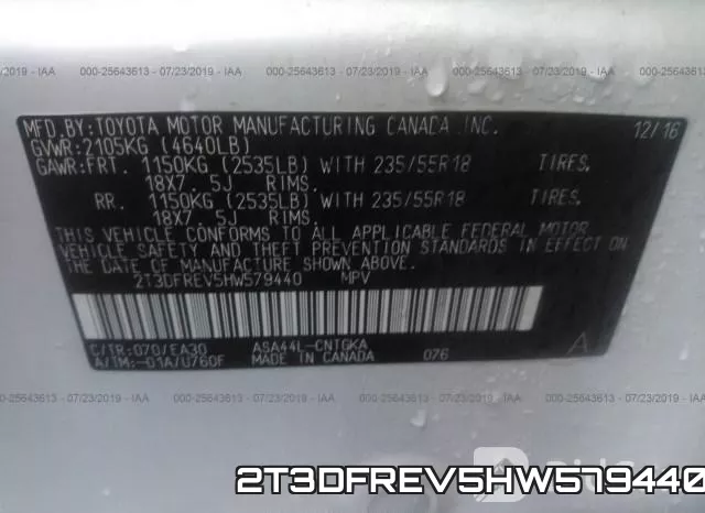 2T3DFREV5HW579440 фото 10