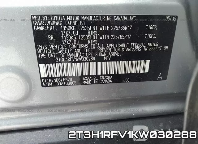 2T3H1RFV1KW030288 фото 10
