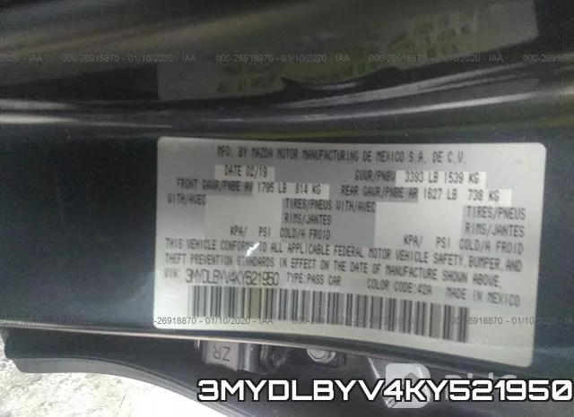 3MYDLBYV4KY521950 фото 10
