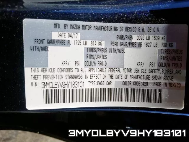 3MYDLBYV9HY183101 фото 2