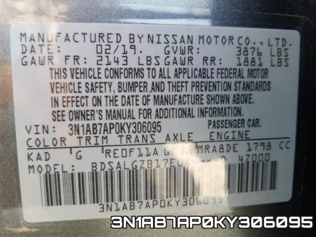 3N1AB7AP0KY306095 фото 2