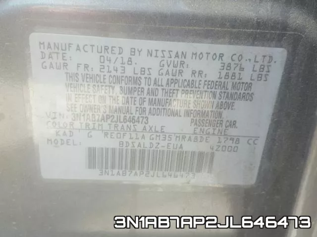 3N1AB7AP2JL646473 фото 2