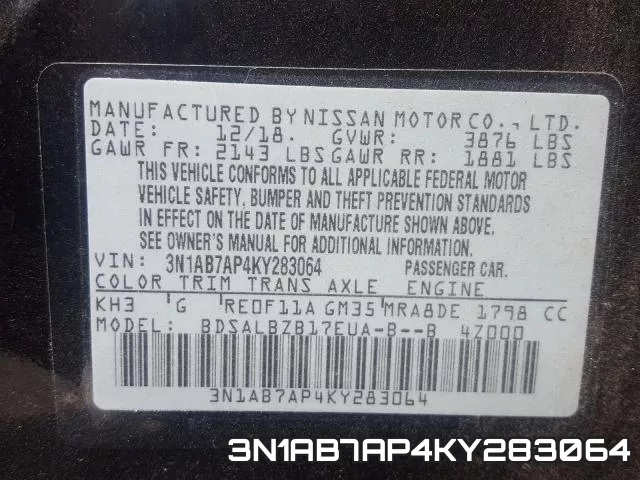 3N1AB7AP4KY283064 фото 2