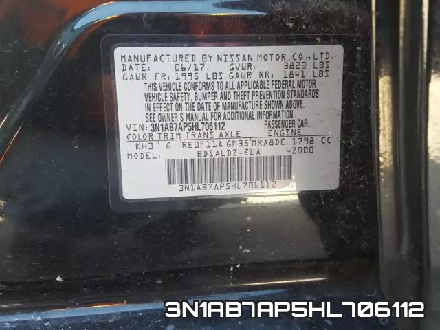 3N1AB7AP5HL706112 фото 2