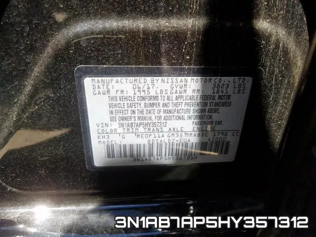 3N1AB7AP5HY357312 фото 2