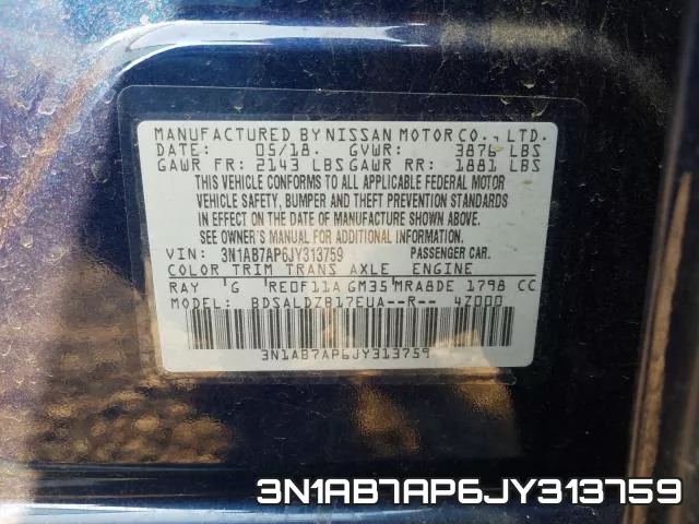 3N1AB7AP6JY313759 фото 2