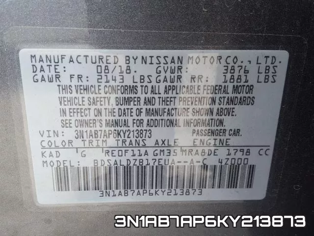 3N1AB7AP6KY213873 фото 2