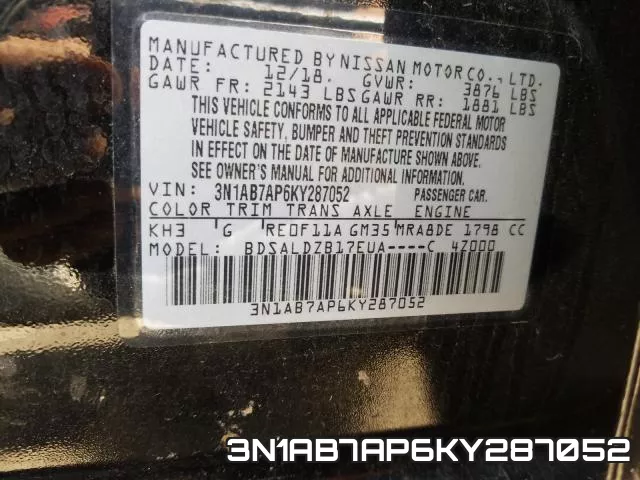 3N1AB7AP6KY287052 фото 2