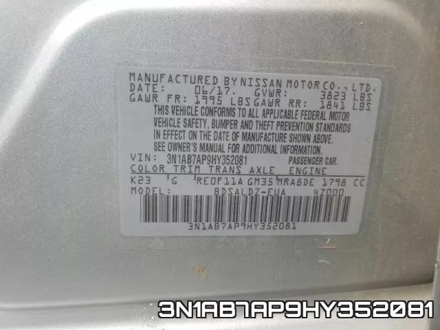3N1AB7AP9HY352081 фото 2