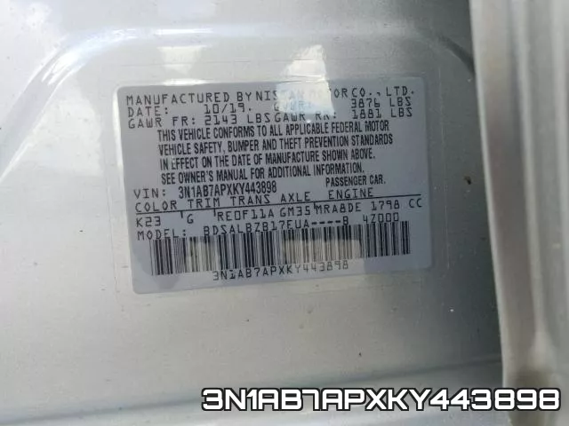 3N1AB7APXKY443898 фото 2