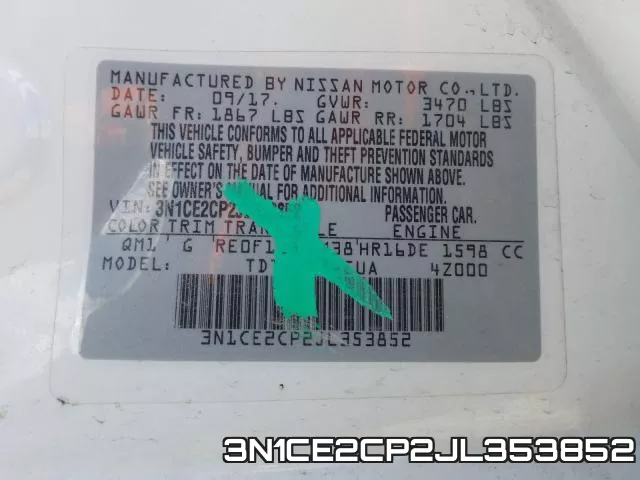 3N1CE2CP2JL353852 фото 2
