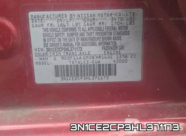 3N1CE2CP3HL371173 фото 10
