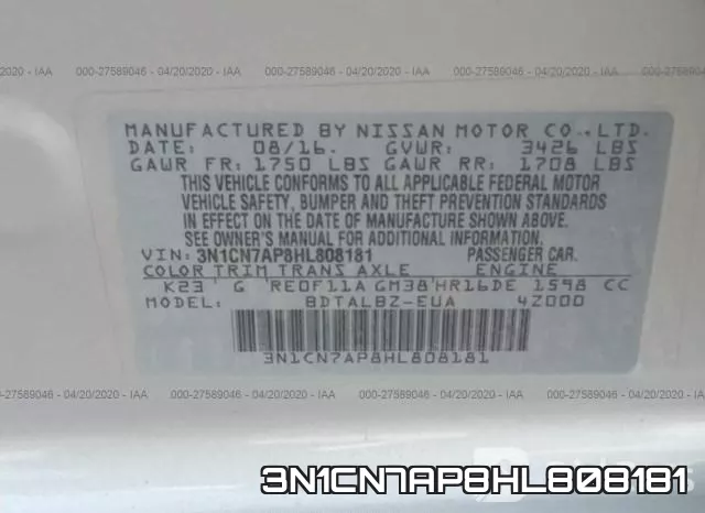 3N1CN7AP8HL808181 фото 10