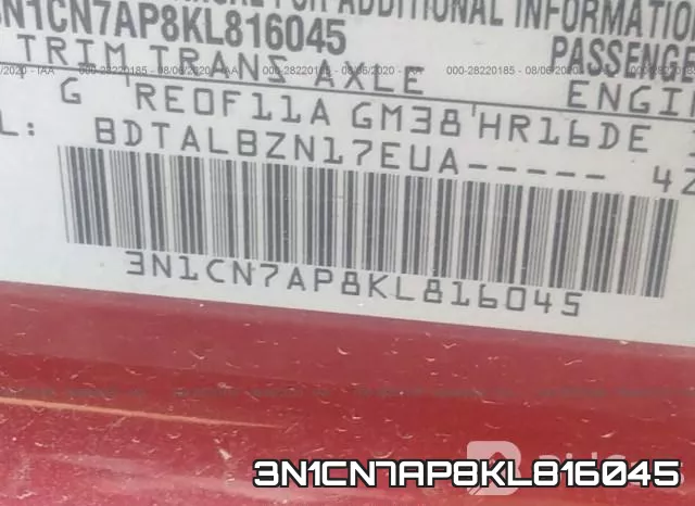 3N1CN7AP8KL816045 фото 10
