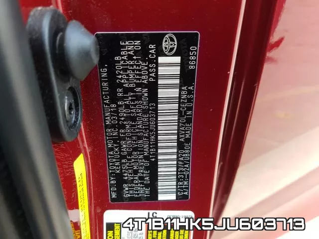 4T1B11HK5JU603713 фото 2