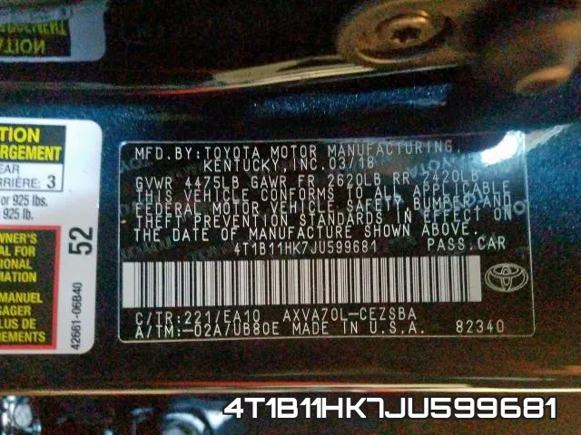 4T1B11HK7JU599681 фото 2