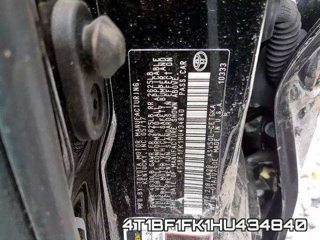 4T1BF1FK1HU434840 фото 2