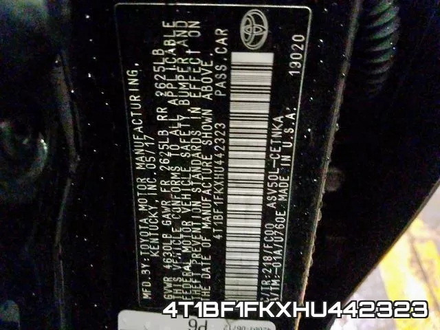 4T1BF1FKXHU442323 фото 2