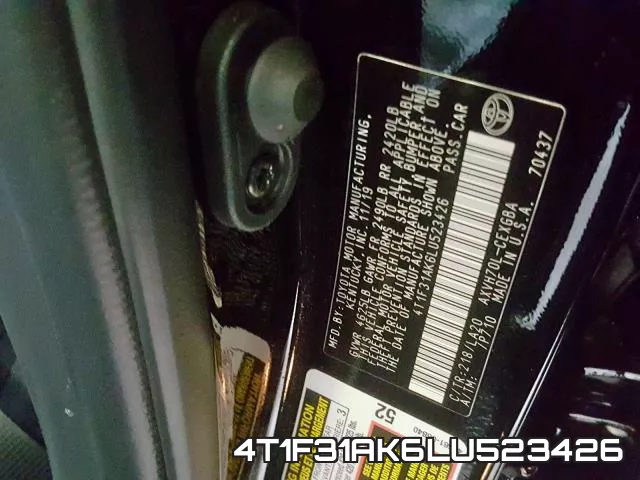 4T1F31AK6LU523426 фото 2