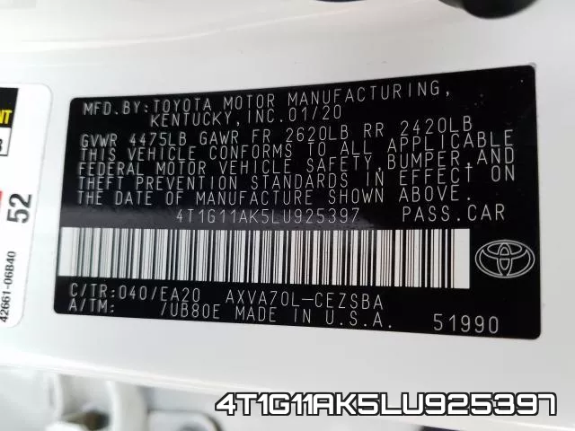 4T1G11AK5LU925397 фото 2