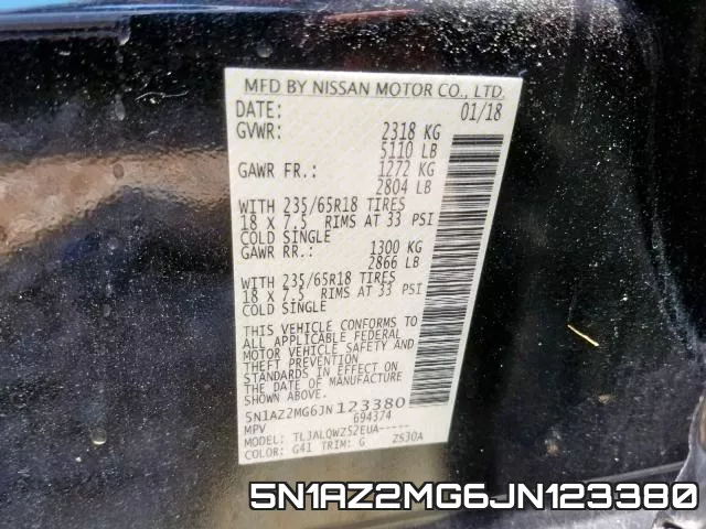5N1AZ2MG6JN123380 фото 2
