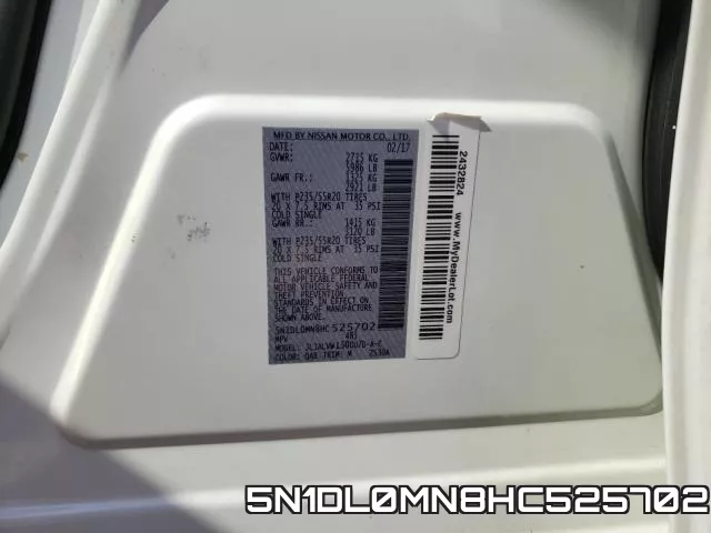 5N1DL0MN8HC525702 фото 2